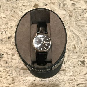 Citizen Eco-Drive Quartz Black Leather Watch
